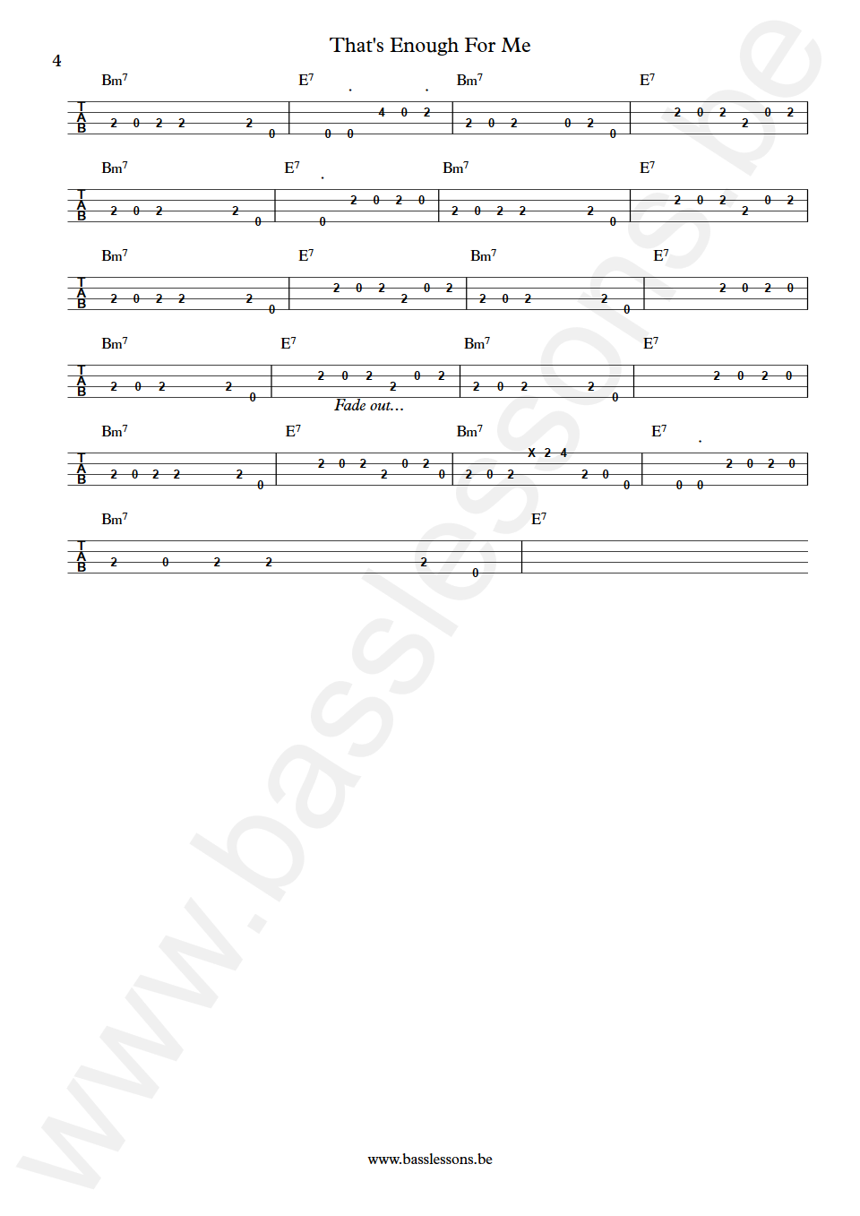 Lee Ritenour That's Enough For Me Abraham Laboriel Bass Tab part 4