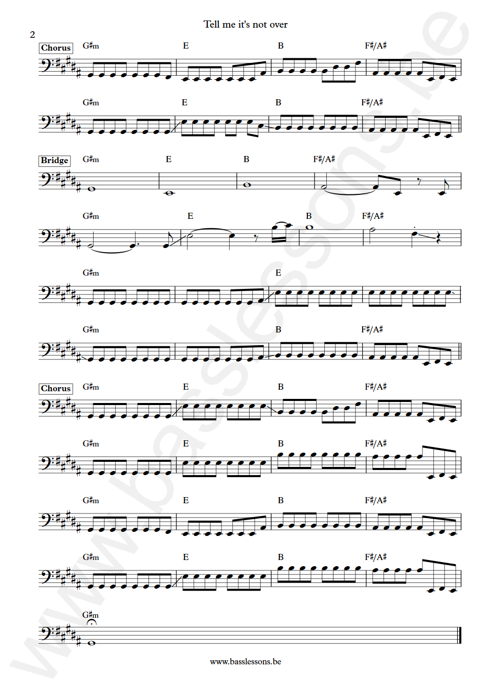 Starsailor Tell Me It's Not Over James Stelfox Bass Transcription part 2