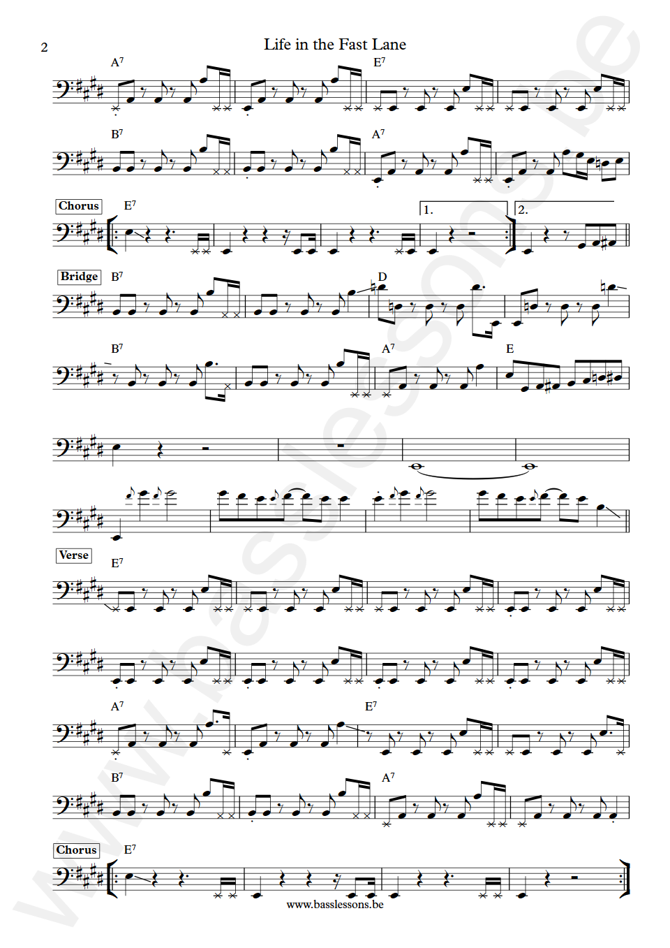 Eagles Life in the Fast Lane Randy Meisner Bass Transcription part 2