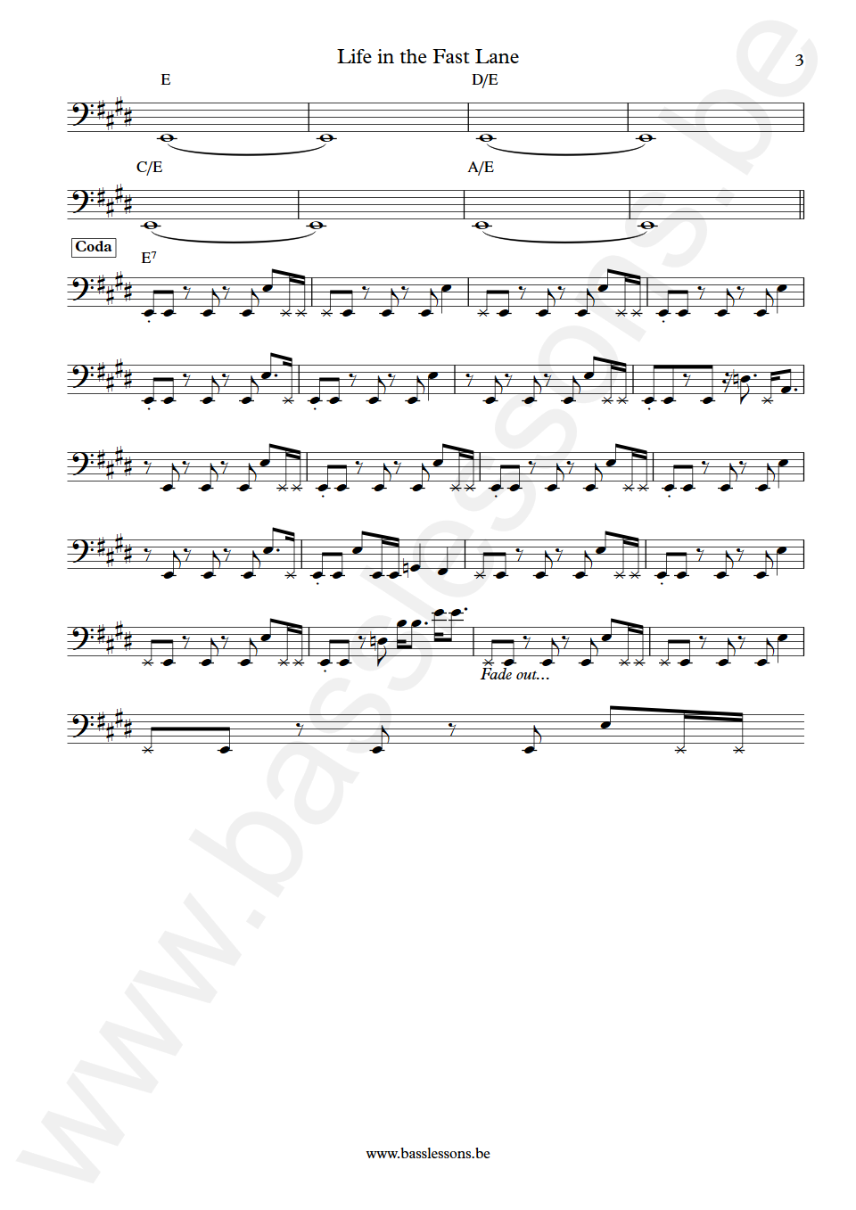 Eagles Life in the Fast Lane Randy Meisner Bass Transcription part 3