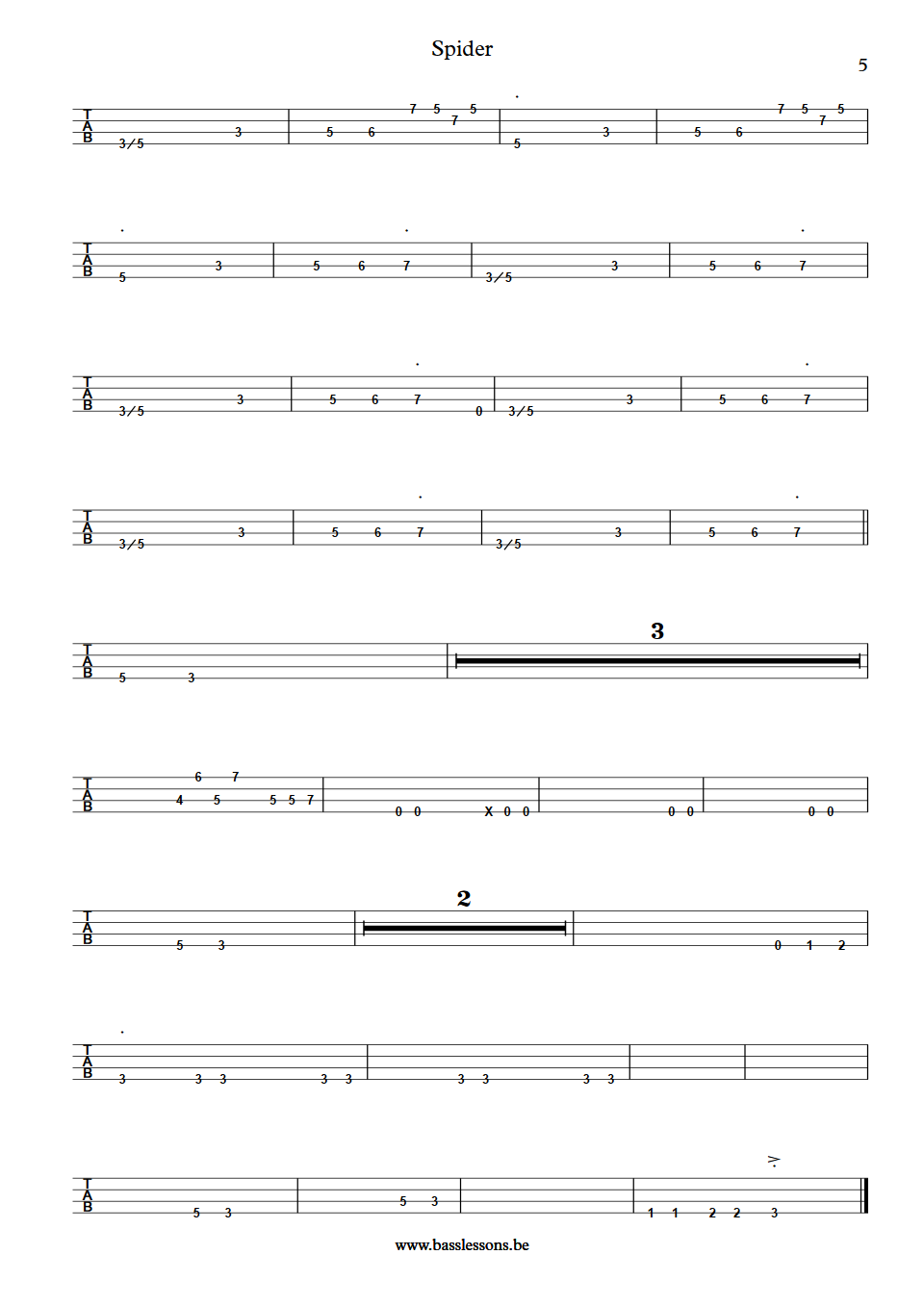 Herbie Hancock spider Paul Jackson bass tab part 6