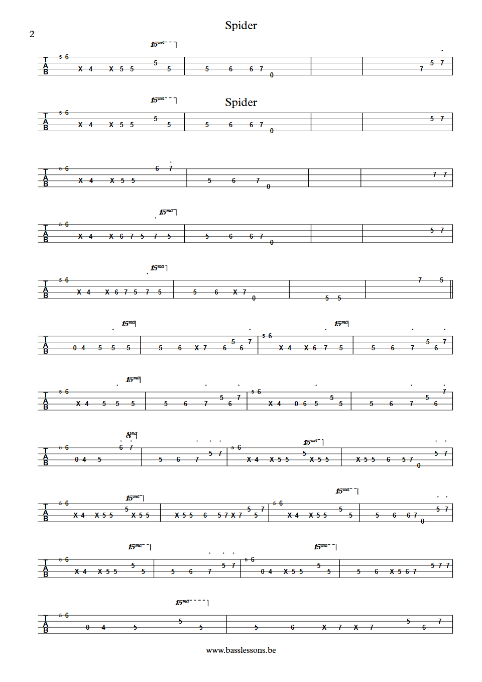 Herbie Hancock spider Paul Jackson bass tab part 3