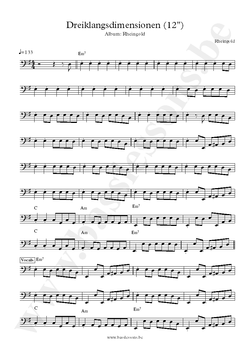 Rheingold Dreiklangsdimensionen bass transcription