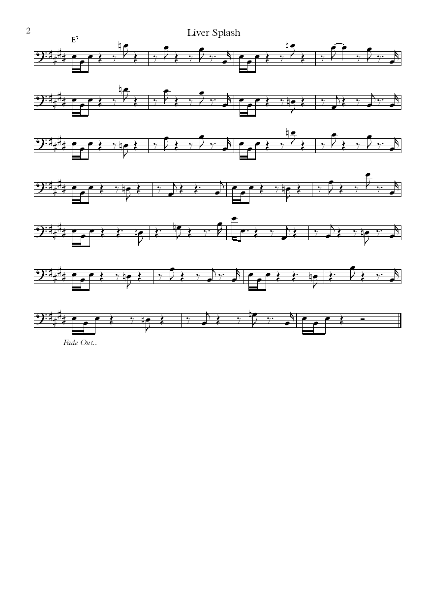 The Meters Liver Splash bass notation