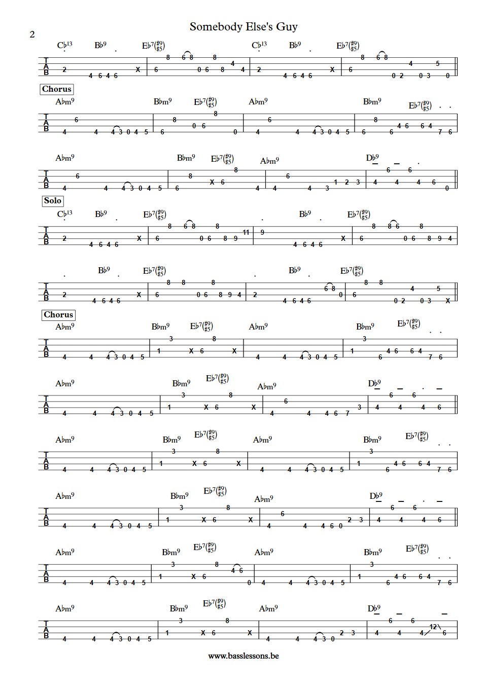 Jocelyn Brown Somebody elses guy Freddie Washington bass tab part 2