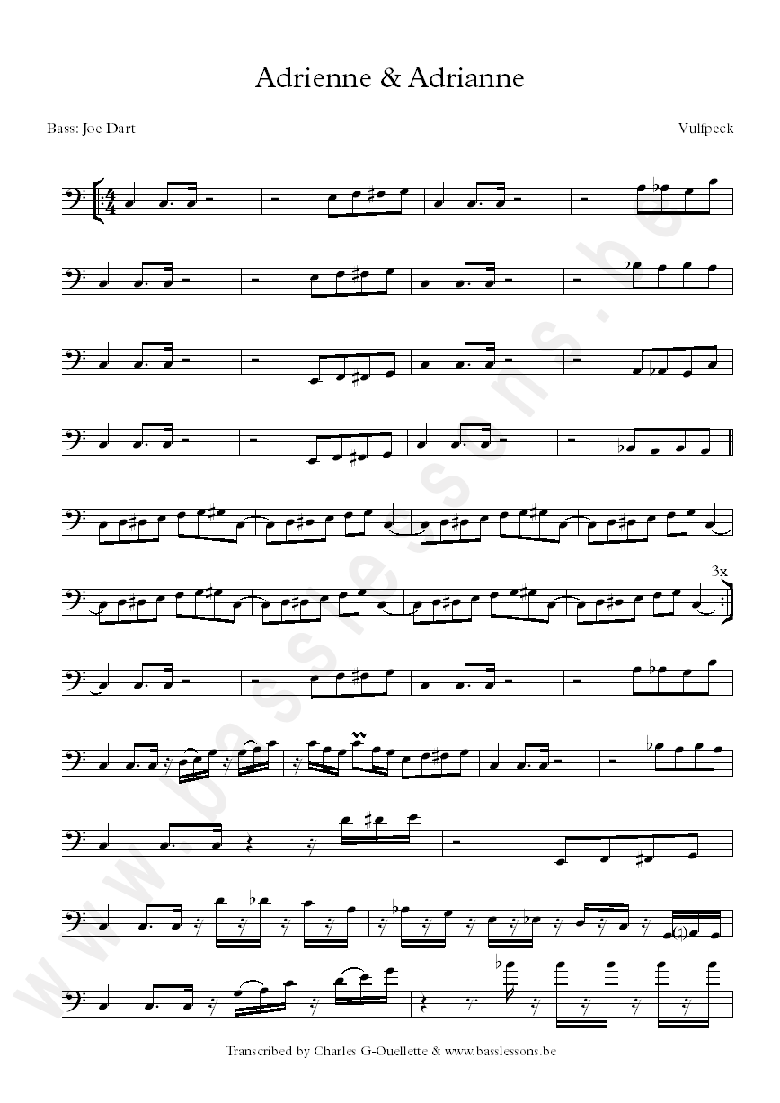 Vulfpeck bass transcription