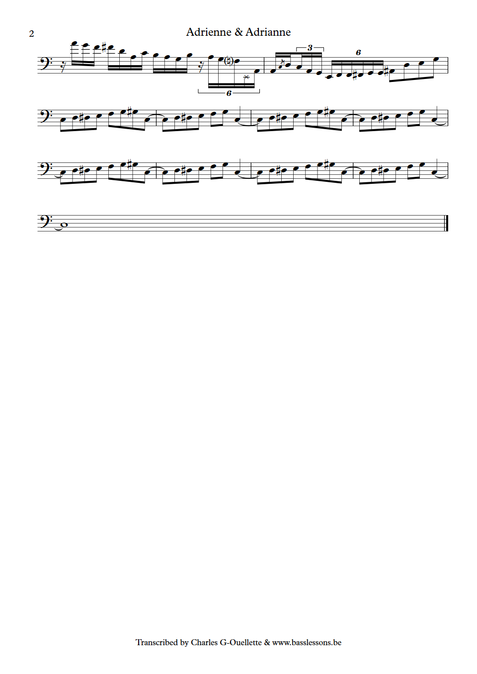 Vulfpeck Adrienne and Adrianne Joe Dart bass transcription part 2