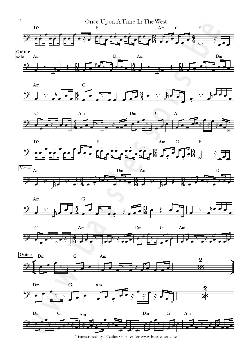 Dire Straits bass transcription 2