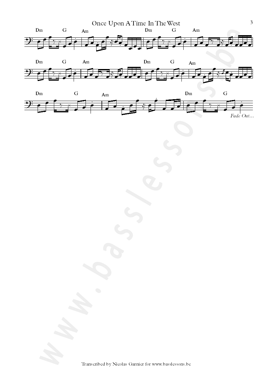Dire Straits bass transcription 3