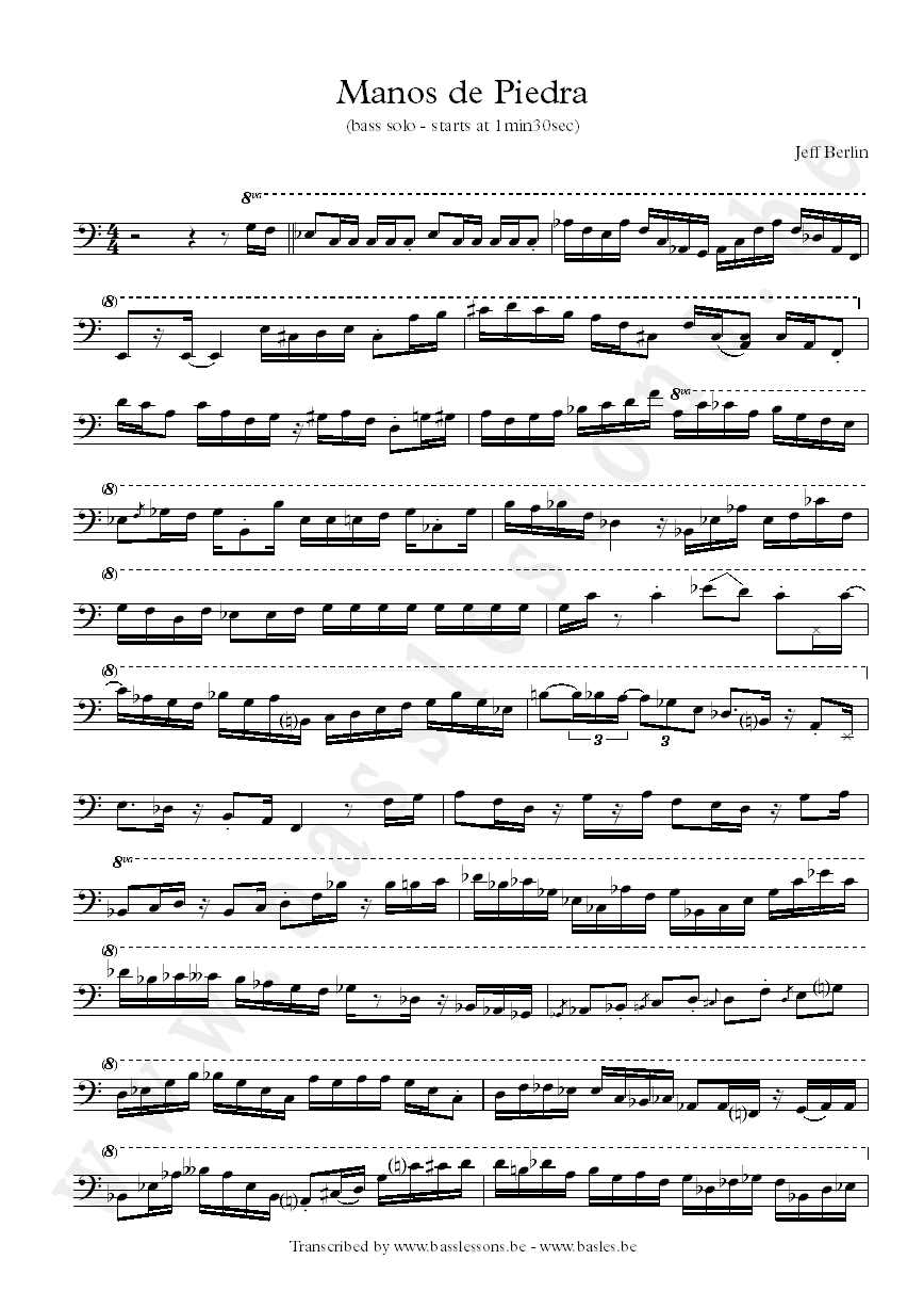 Jeff Berlin bass solo transcription