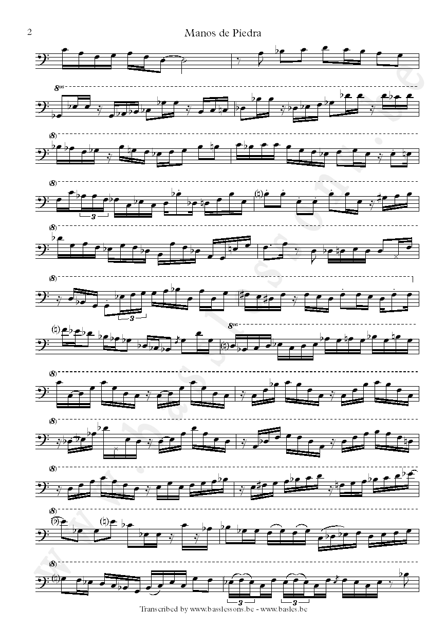 jeff berlin manos de piedra bass transcription