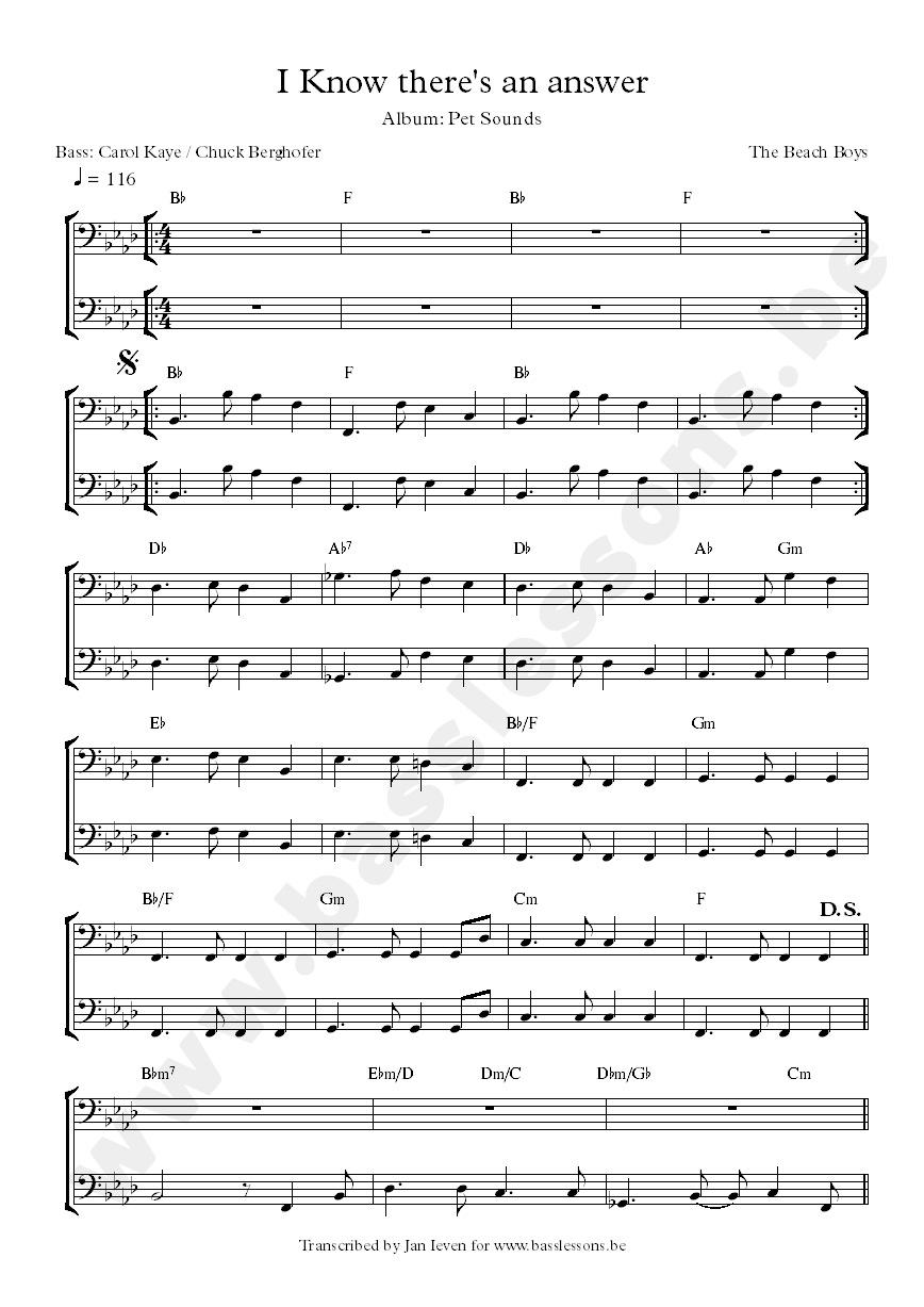 i know theres an answer bass transcription