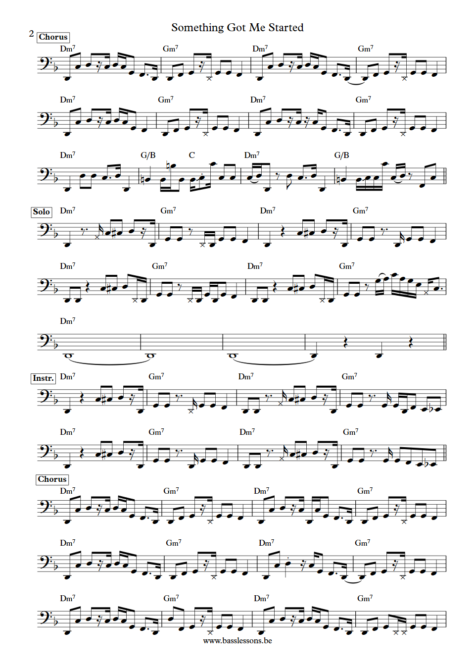 Something Got Me Started Shaun Ward bass transcription part 2