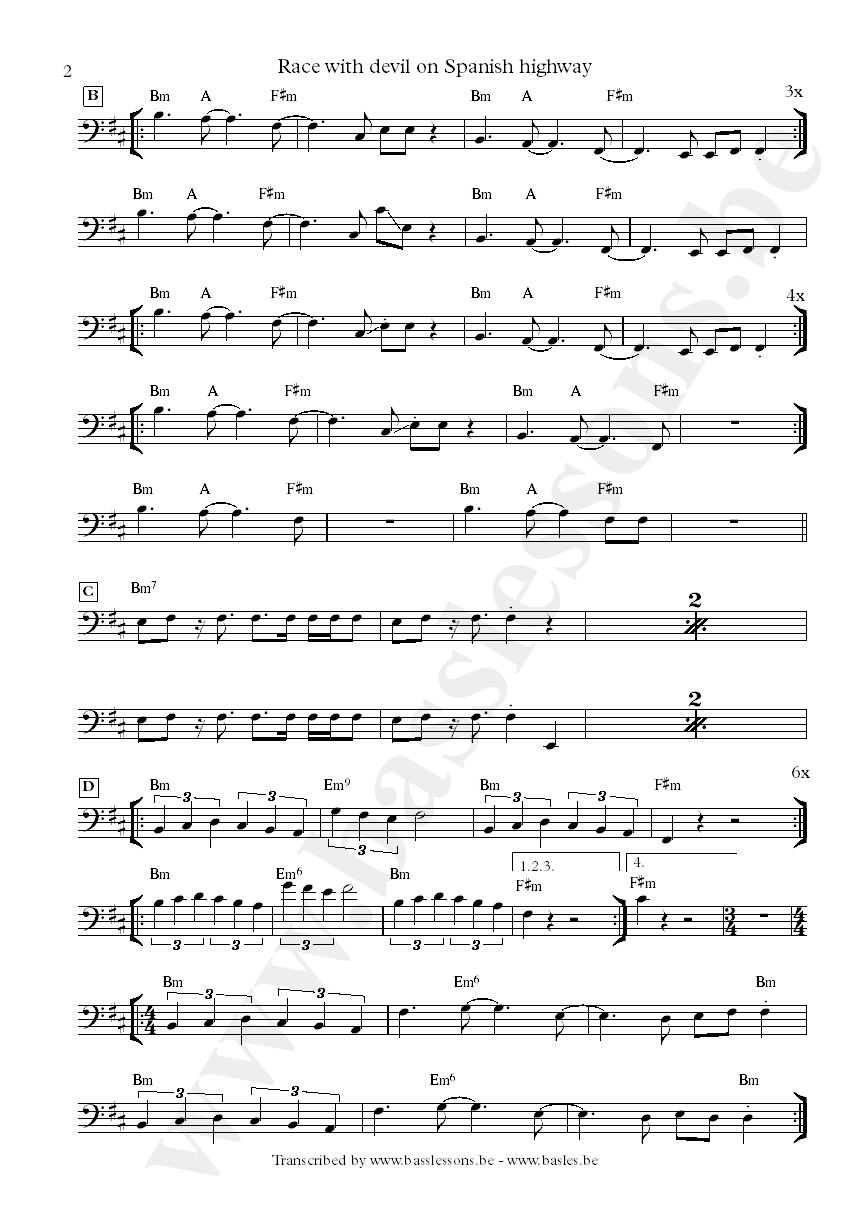 al di meola anthony jackson bass transcription part 2
