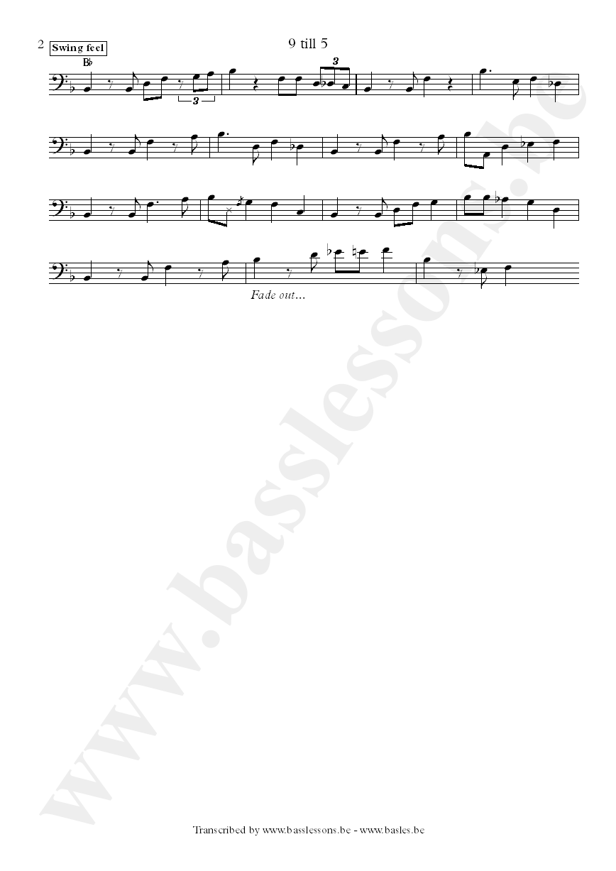 The meters 9 till 5 bass transcription part 2