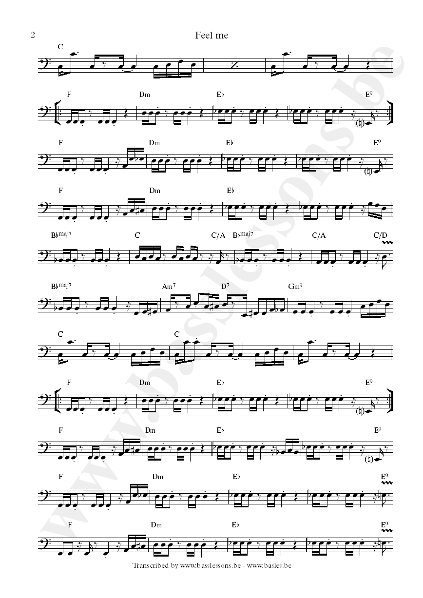Cameo feel me bass transcription part 2