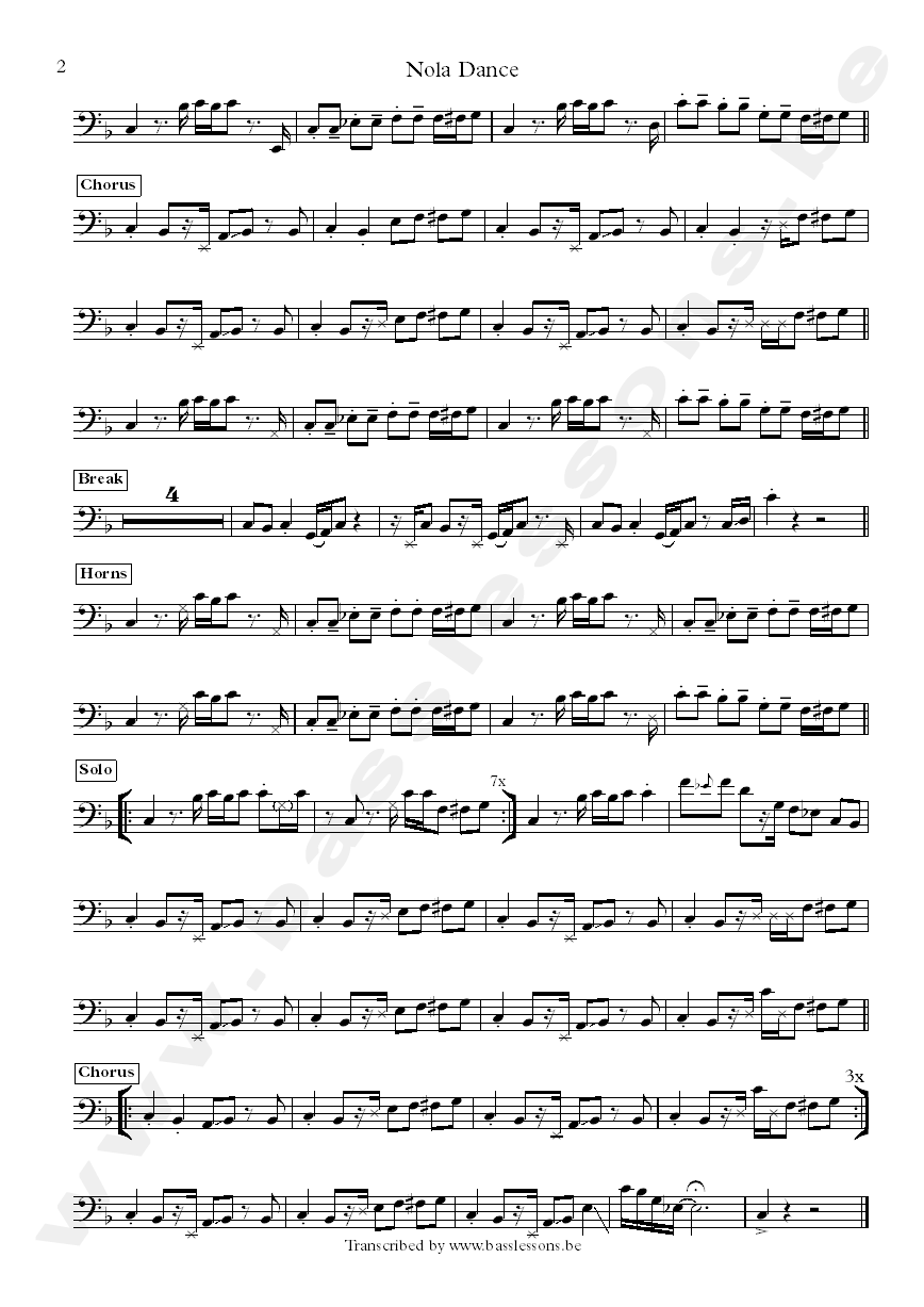 Malted milk nola dance bass transcription part 2