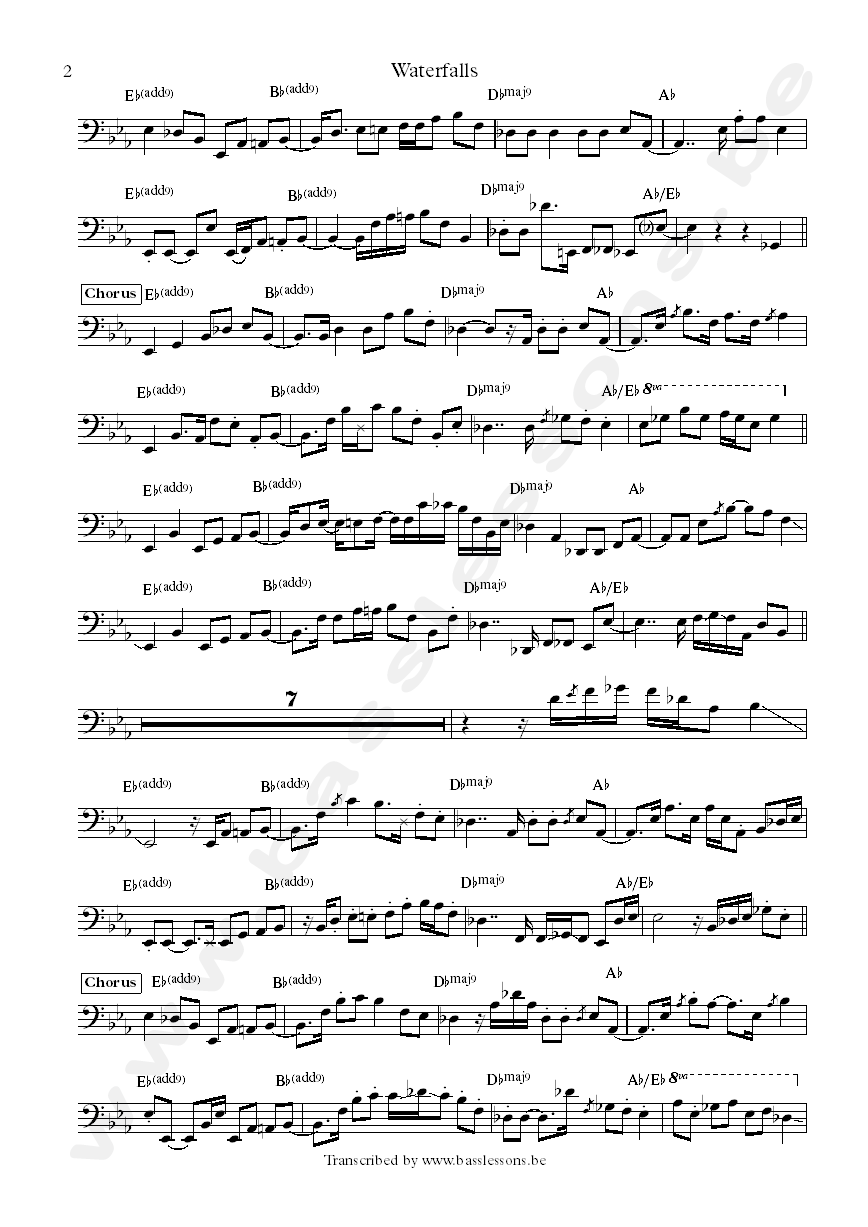 tlc wetrfalls bass transcription part 2