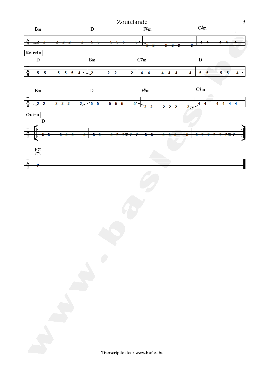 blof zoutelande bas tabs deel 3