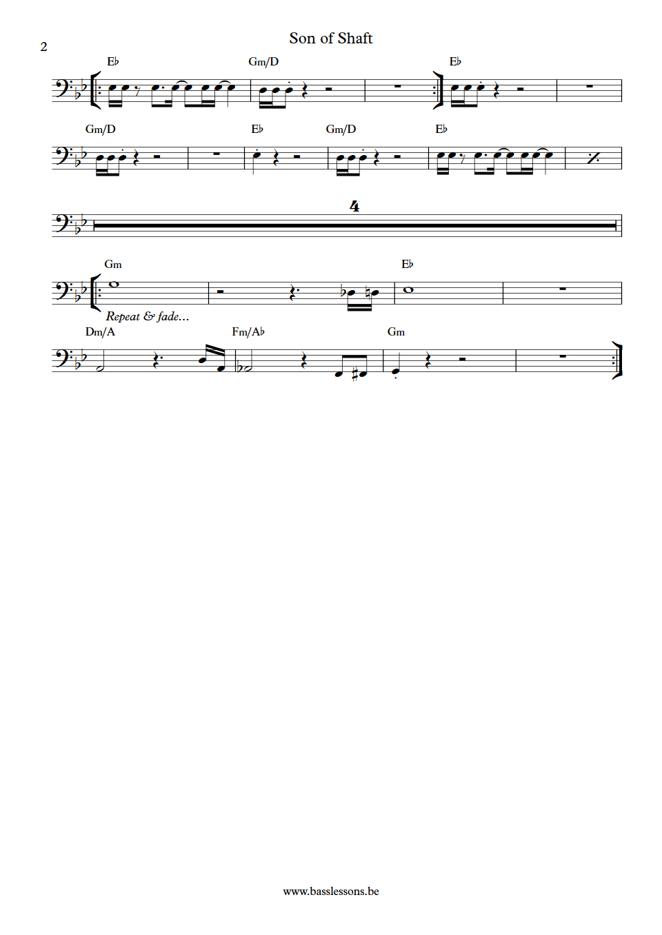 the bar kays son of shaft bass transcription part 2