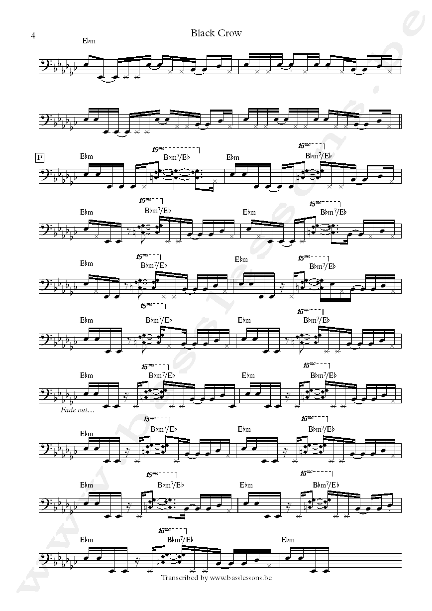Joni mitchell black crow jaco pastorius bass transcription part 4