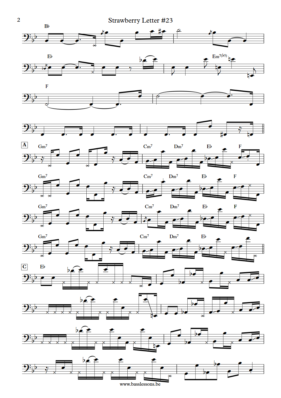 Brothers Johnson Strawberry Letter 23 Bass transcription part 2