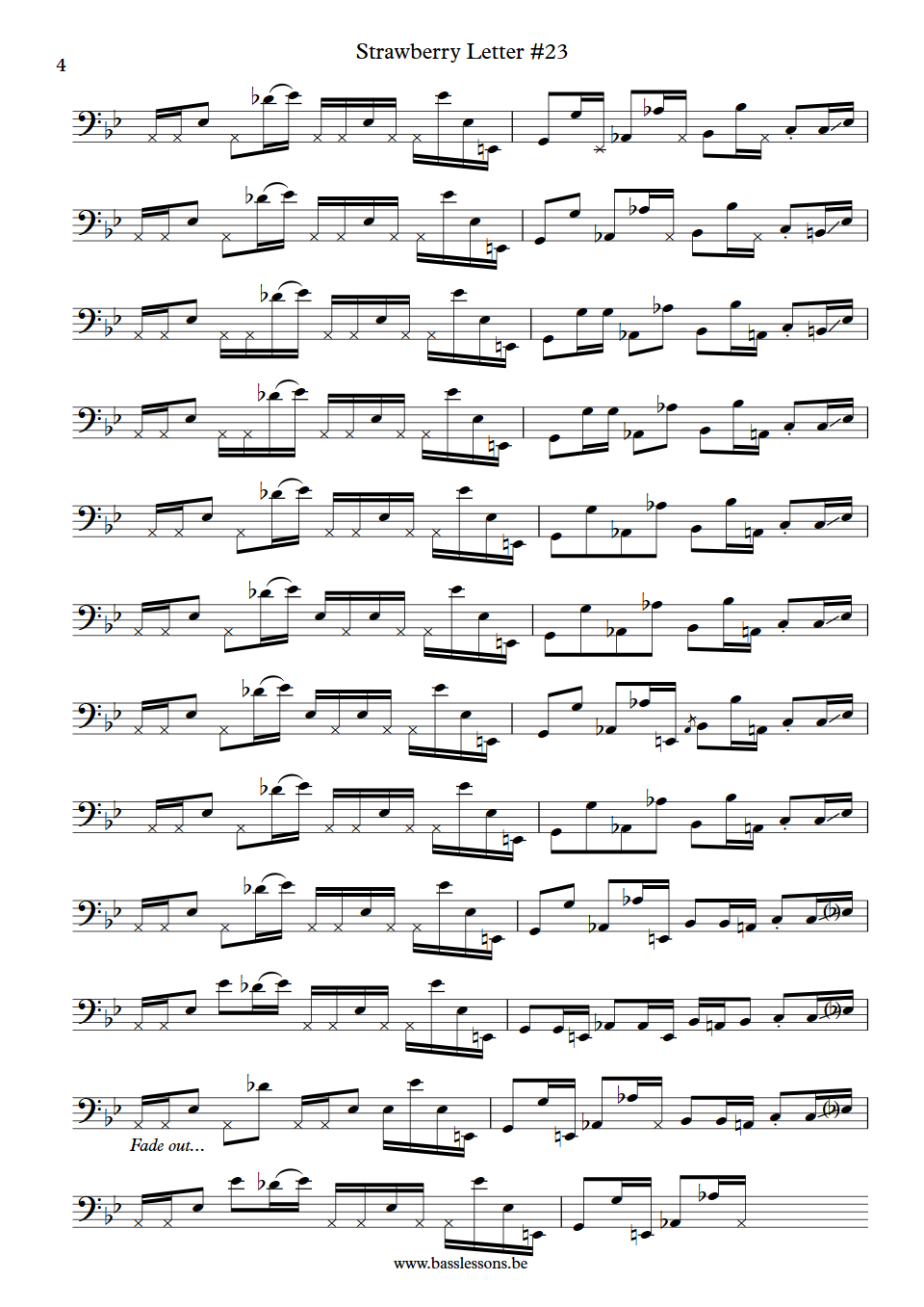Brothers Johnson Strawberry Letter 23 Bass transcription part 4