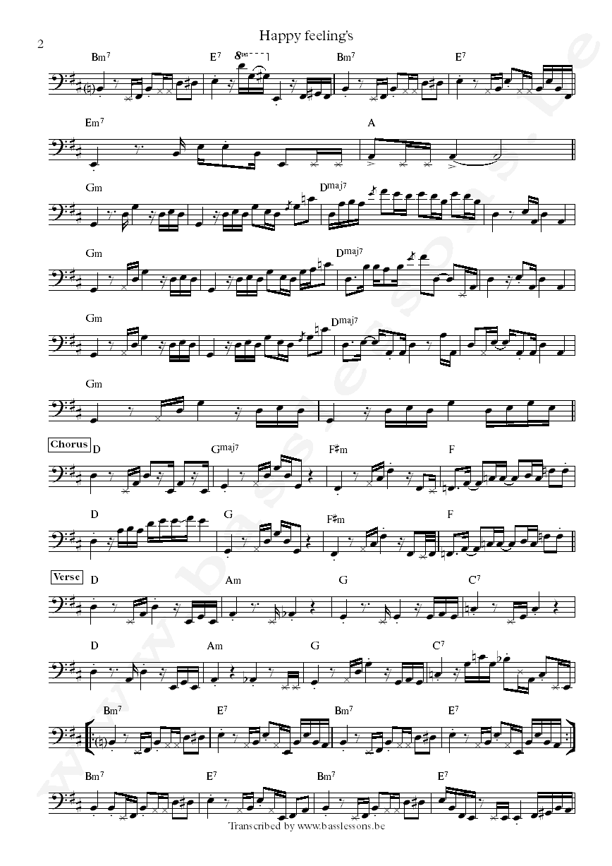 Maze happy feelings bass transcription part 2