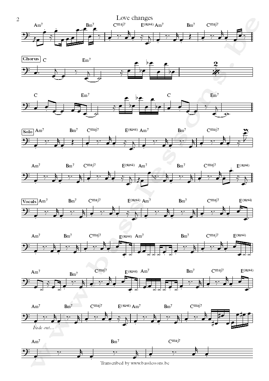 Mothers fines ove changes bass transcription part 2