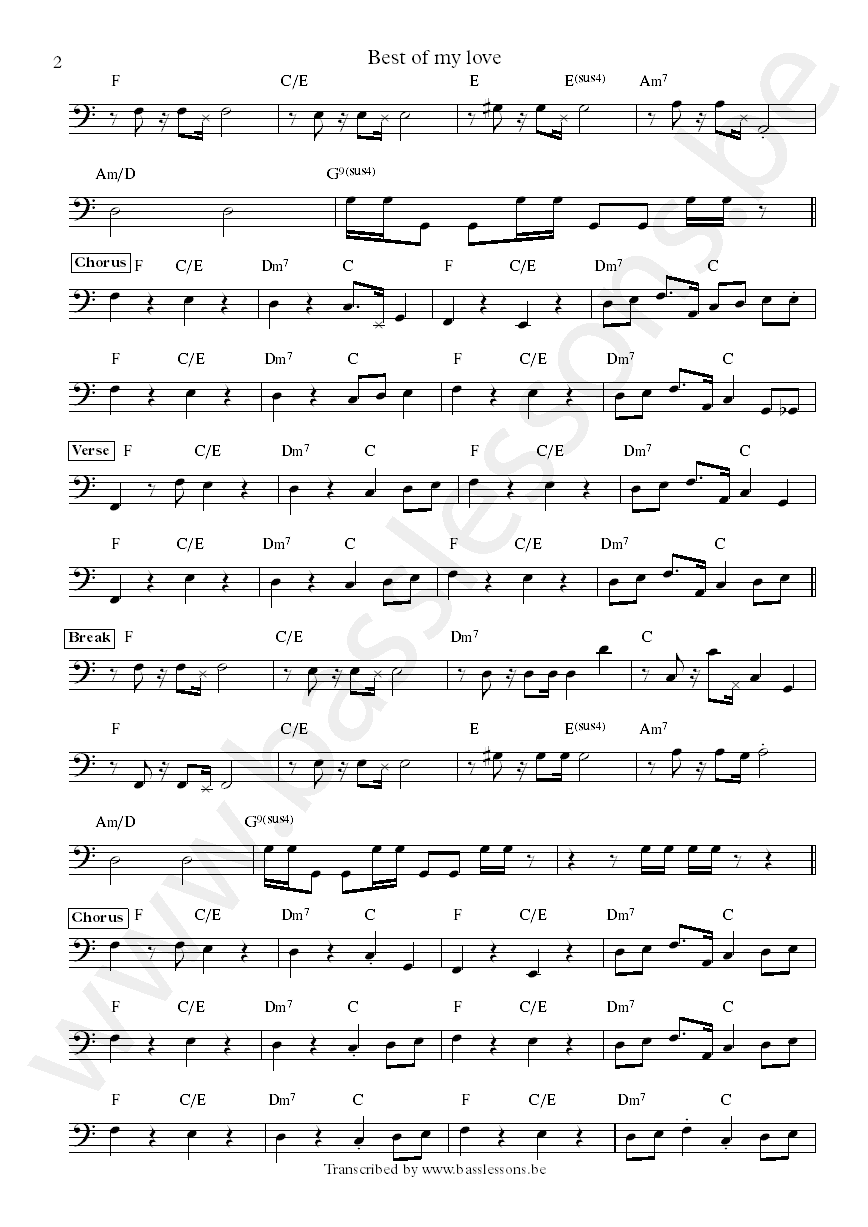 The emotions best of my love Verdine White bass transcription part 2
