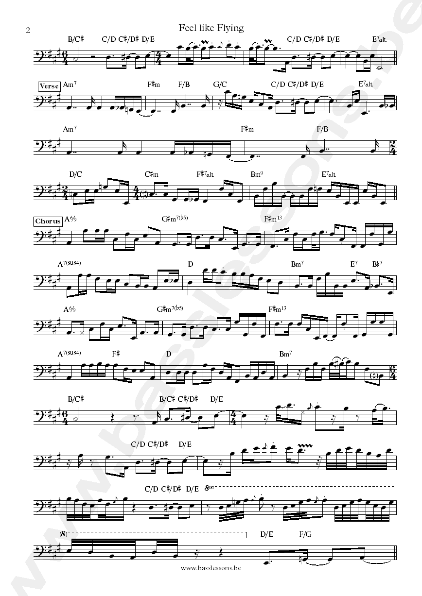 Gino Vanelli Feel like flying Jimmy Haslip bass transcription part 2