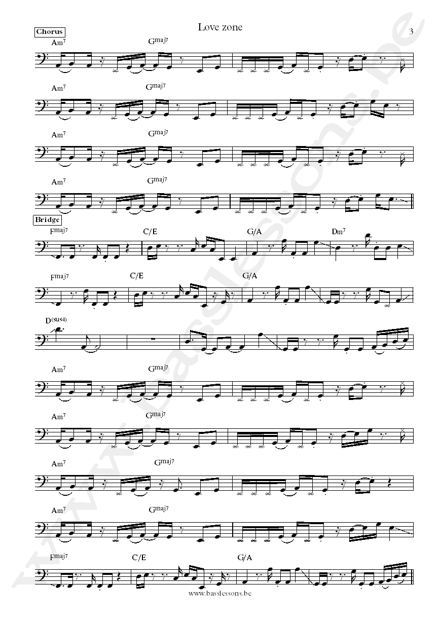 Billy Ocean love zone Wayne Braitwaite bass transcription part 3