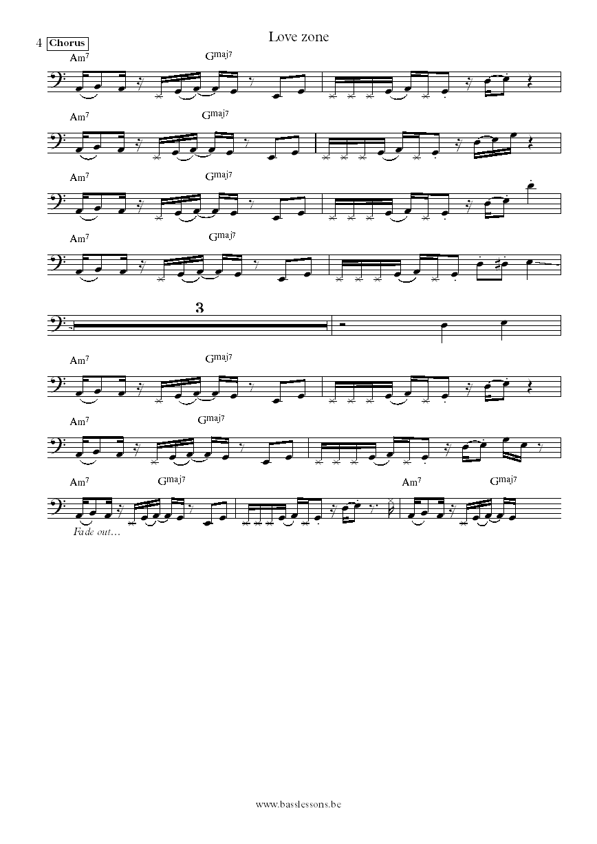 Billy Ocean love zone Wayne Braitwaite bass transcription part 4