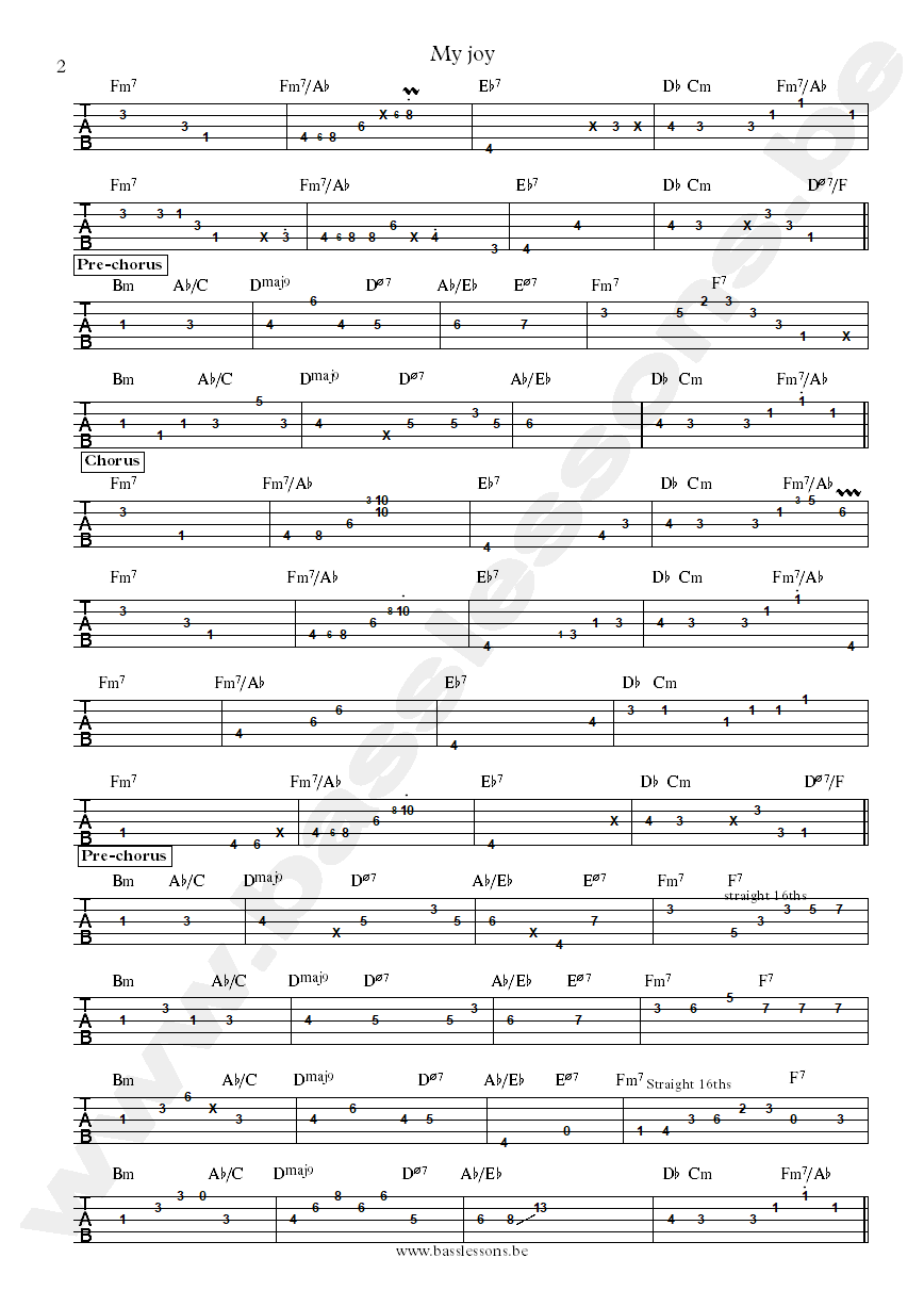 Leela James My joy bass tab part 2