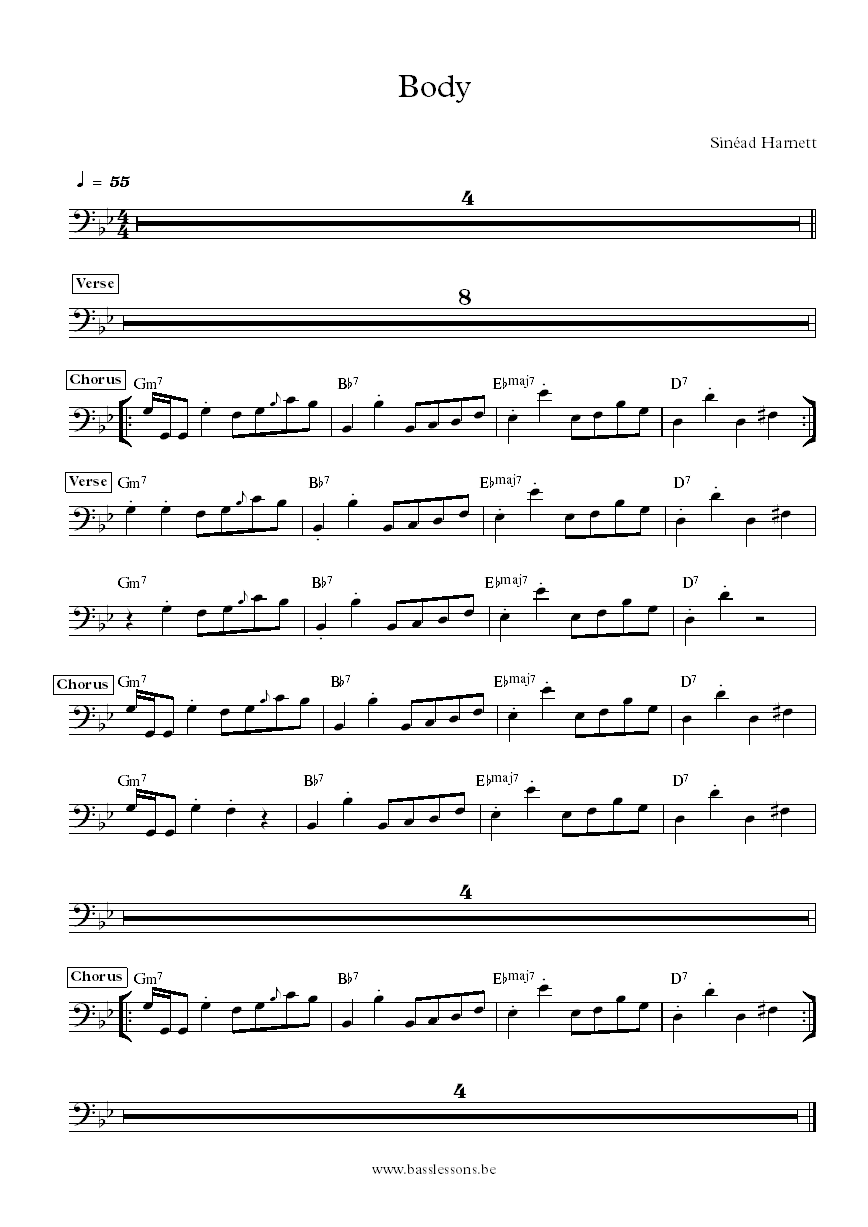 Sinead Harnett body bass transcription