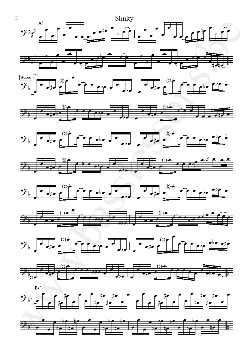 Uzeb Slinky Alain Caron bass transcription part 2