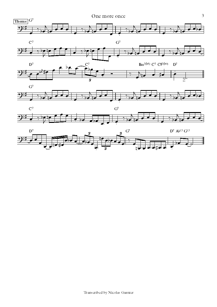 Michel Camilo One More Once Anthony Jackson bass transcription part 3