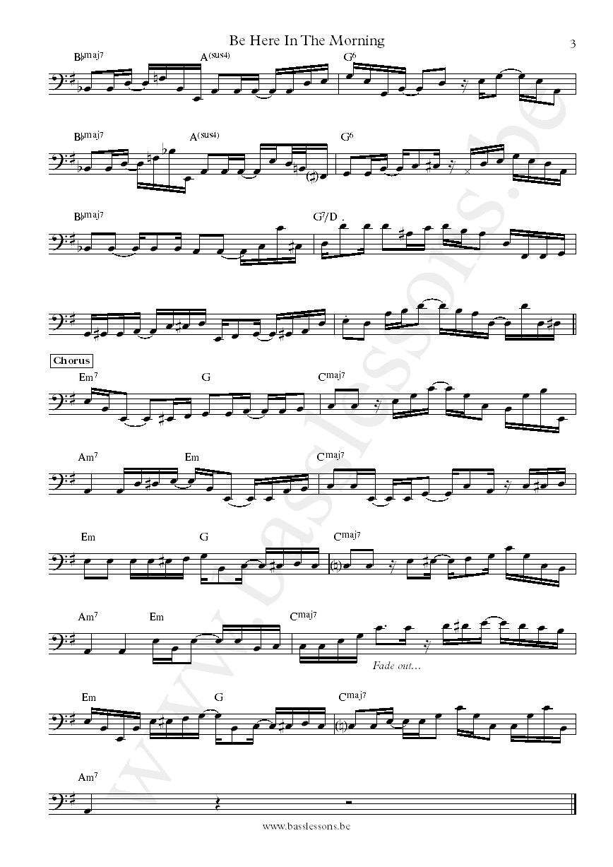 Joy Denalane Be Here In The Morning bass transcription part 3