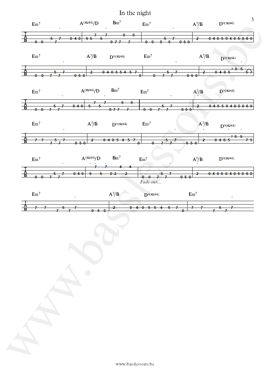 Delegation In the Night Jon Plote bass tab part 3