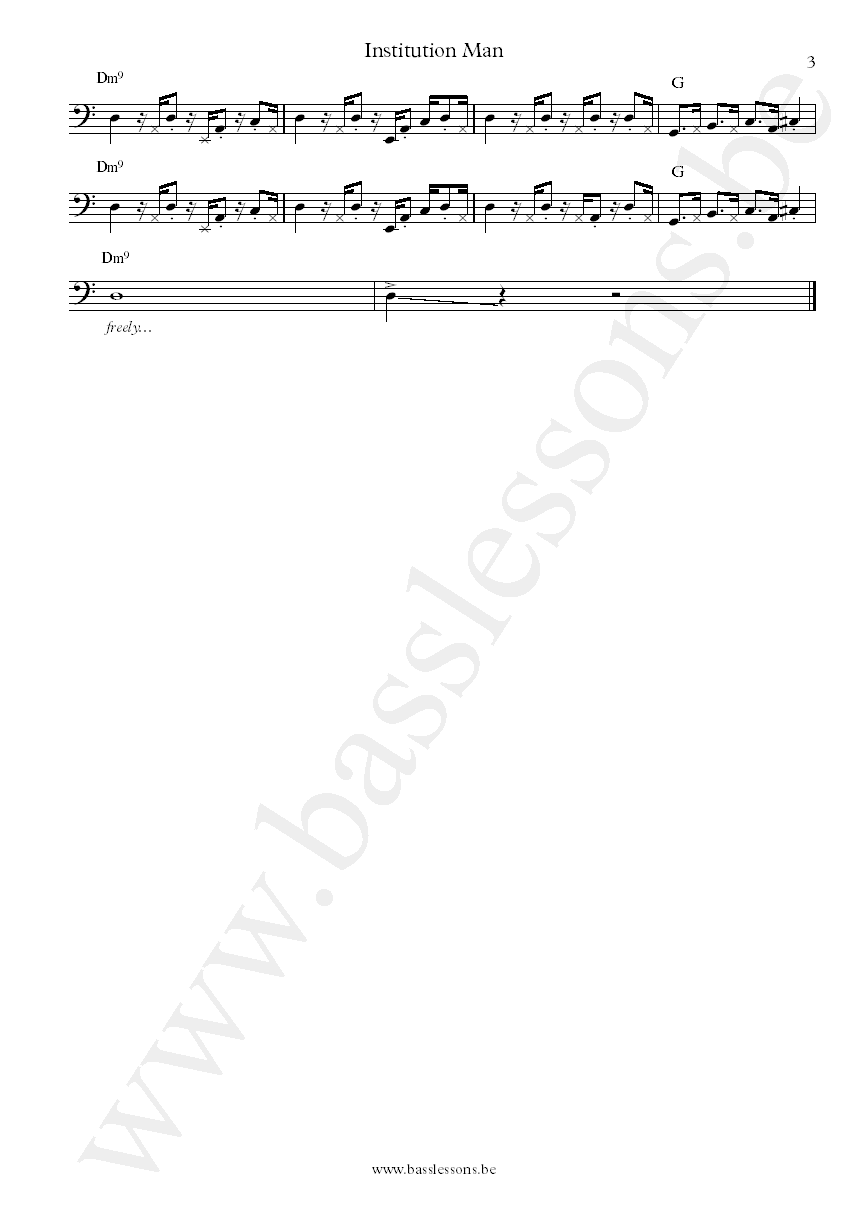 Mother earth Institution man Neil Corcoran bass transcription part 3