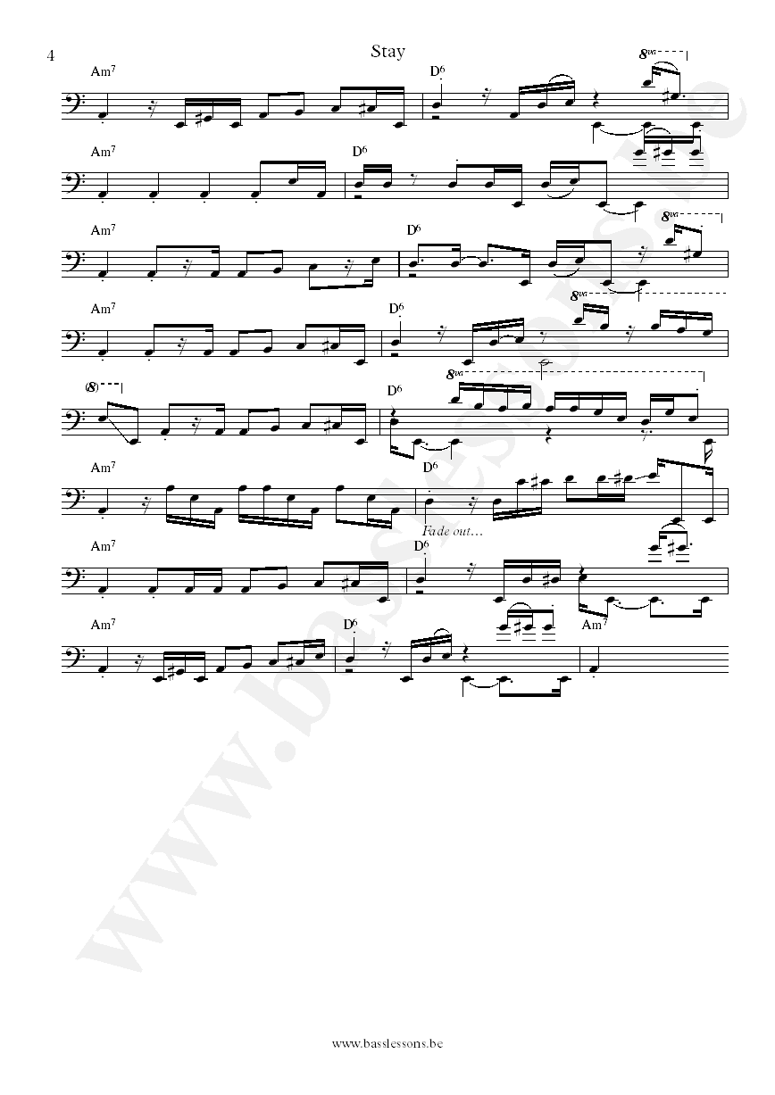 Rufus and Chaka Khan stay bass transcription part 4