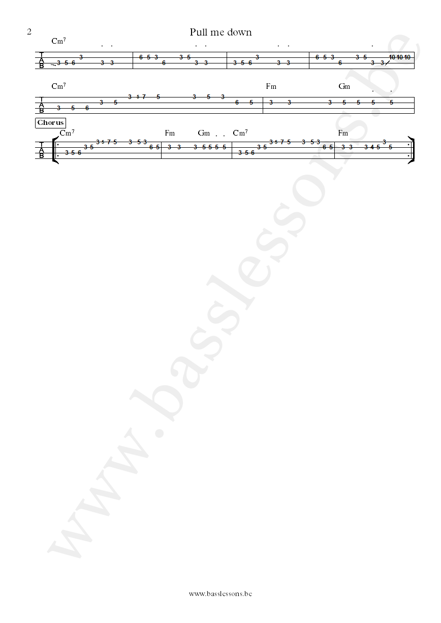 Kimberose Pull me down bass tab part 2