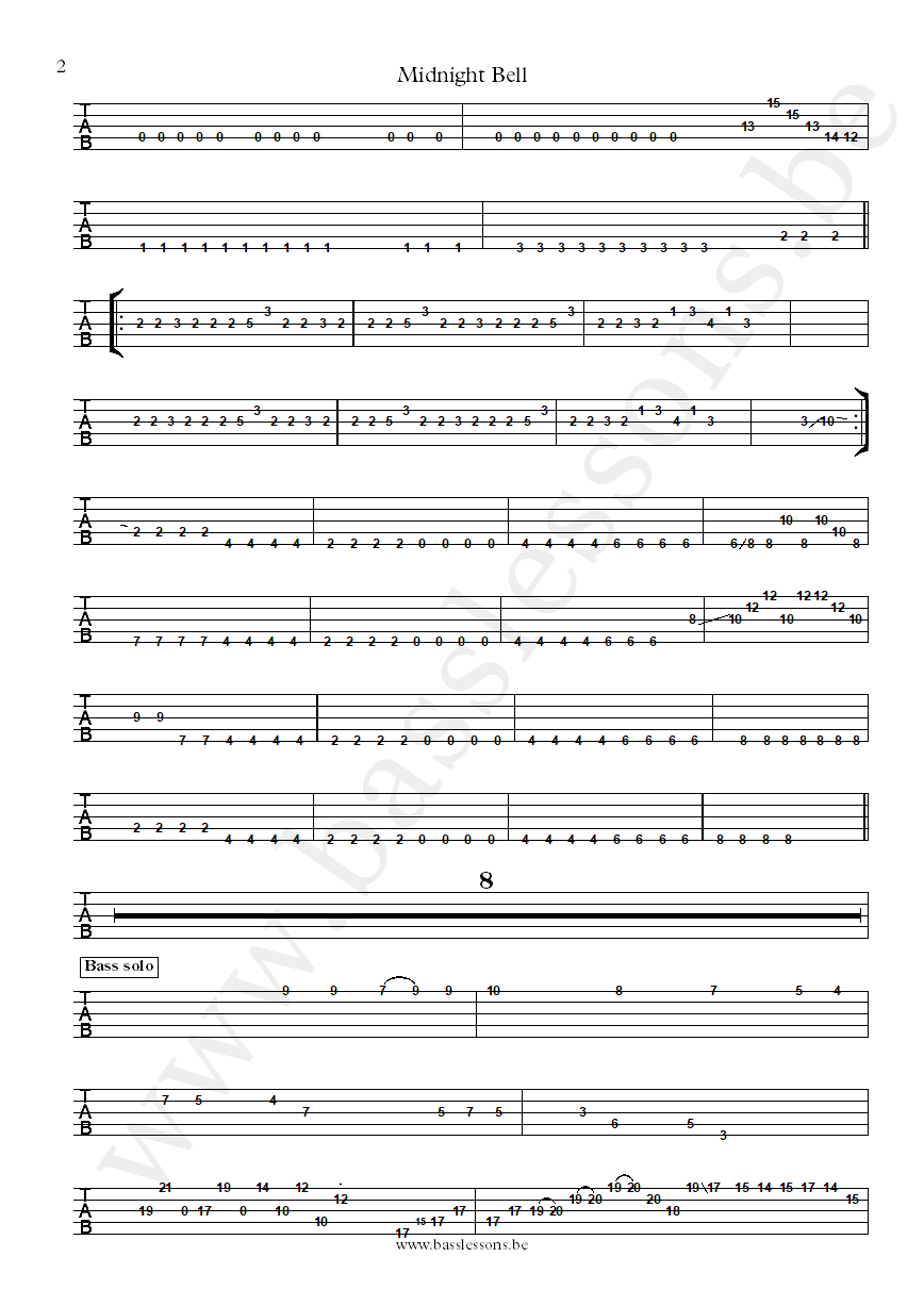 Planet X Midnight Bell Jimmy Johnson bass tab part 2