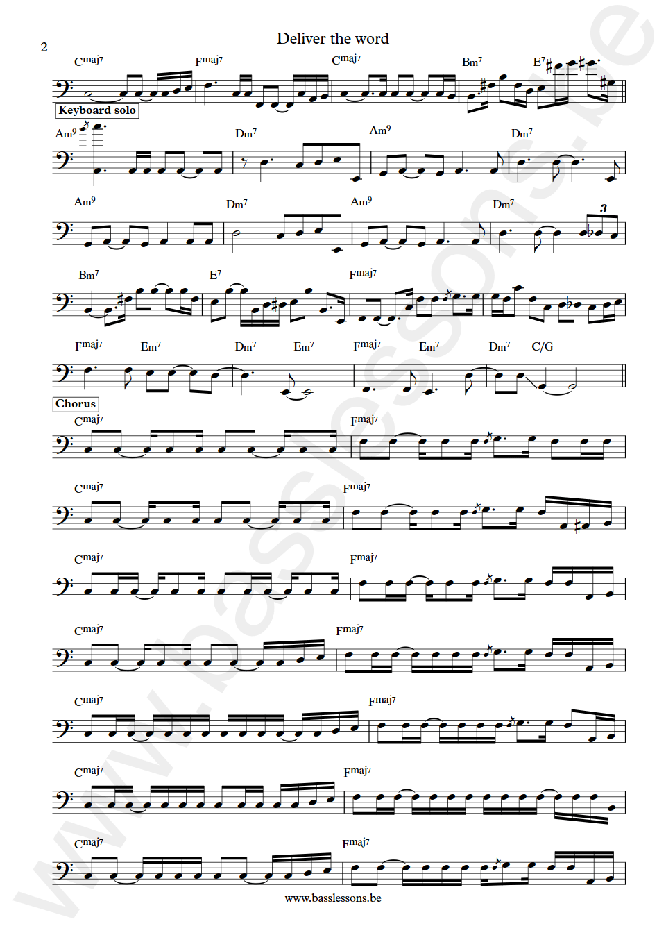 WAR Deliver the word B.B. Dickerson bass transcription part 2