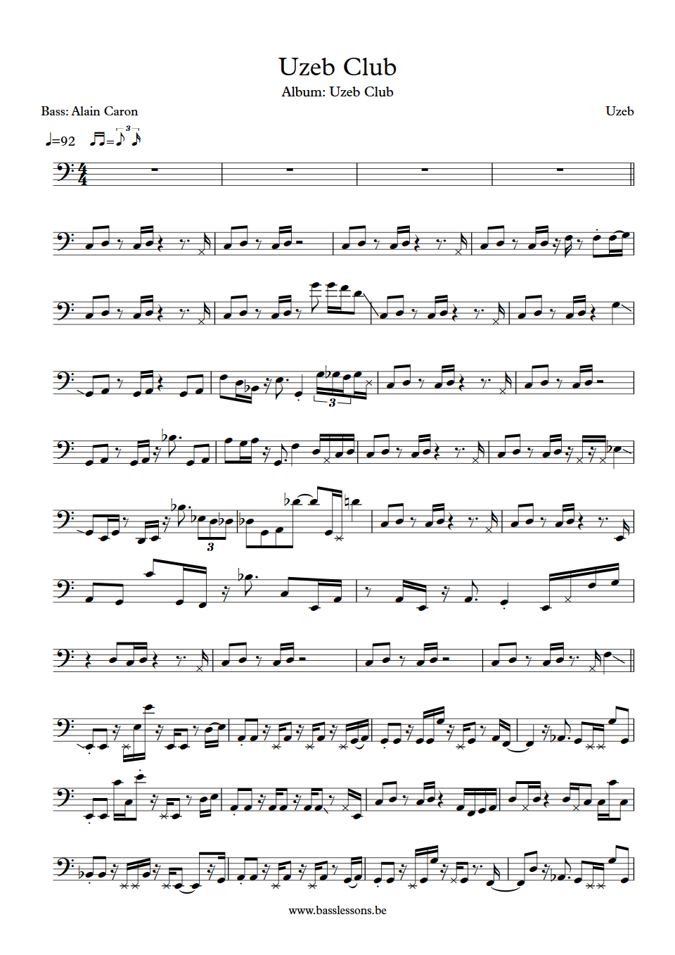 Uzeb Club Alain Caron transcription