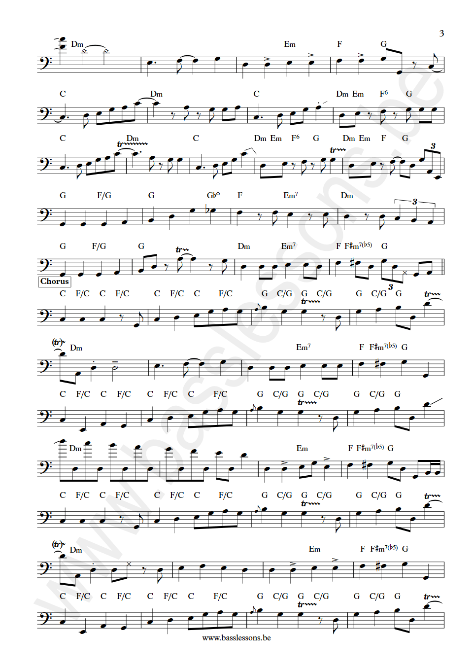 Wham Credit Card Baby Deon Estus bass transcription part 3