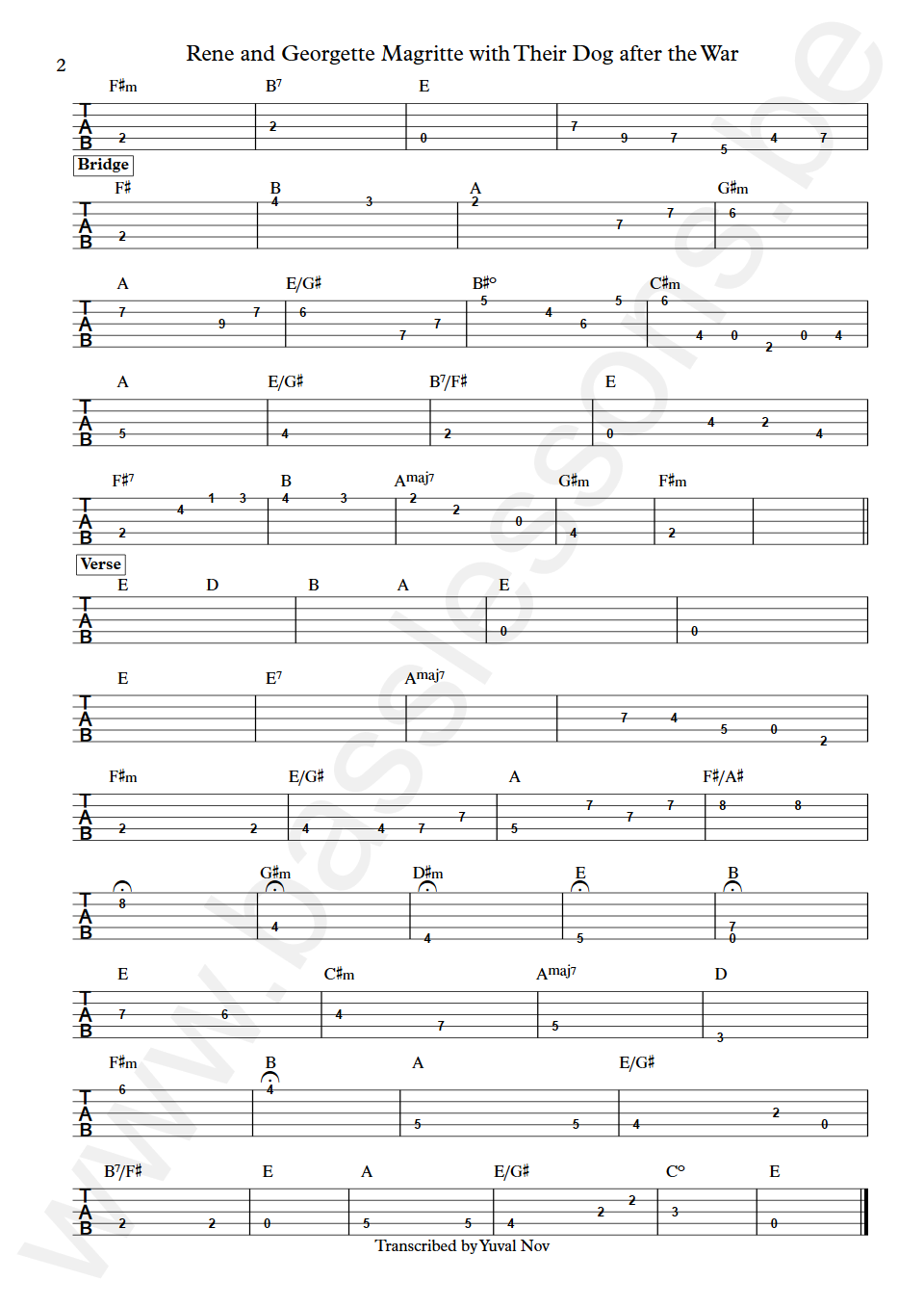 Paul Simon Rene and Georgette Magritte with Their Dog after the War Anthony Jackson Bass Tab part 2