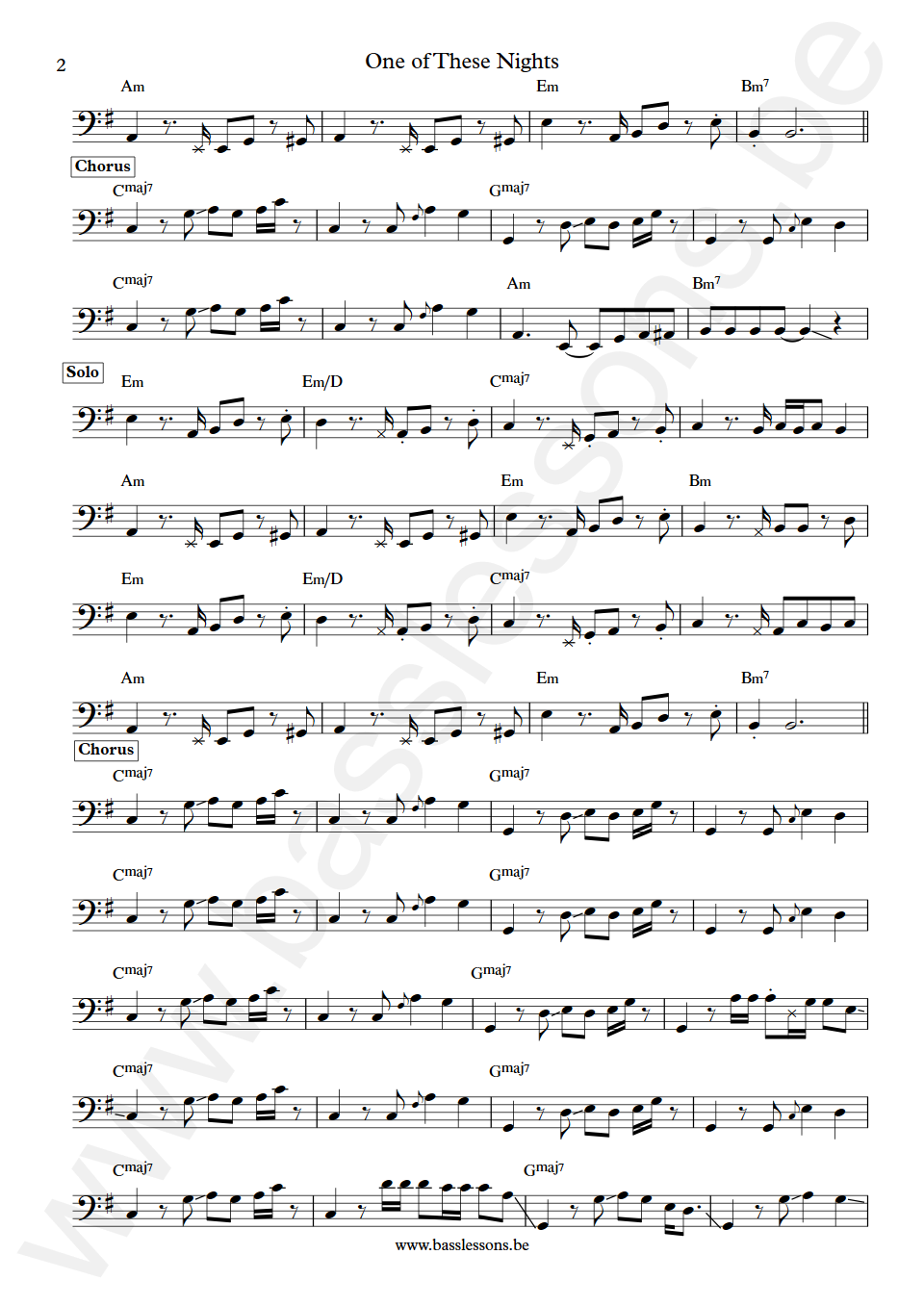 The Eagles One of These Nights Randy Meisner Bass Transcription part 2