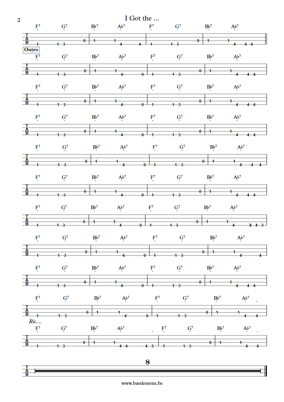 Joss Stone I got the... : Pete Iannacone Bass Tab part 2