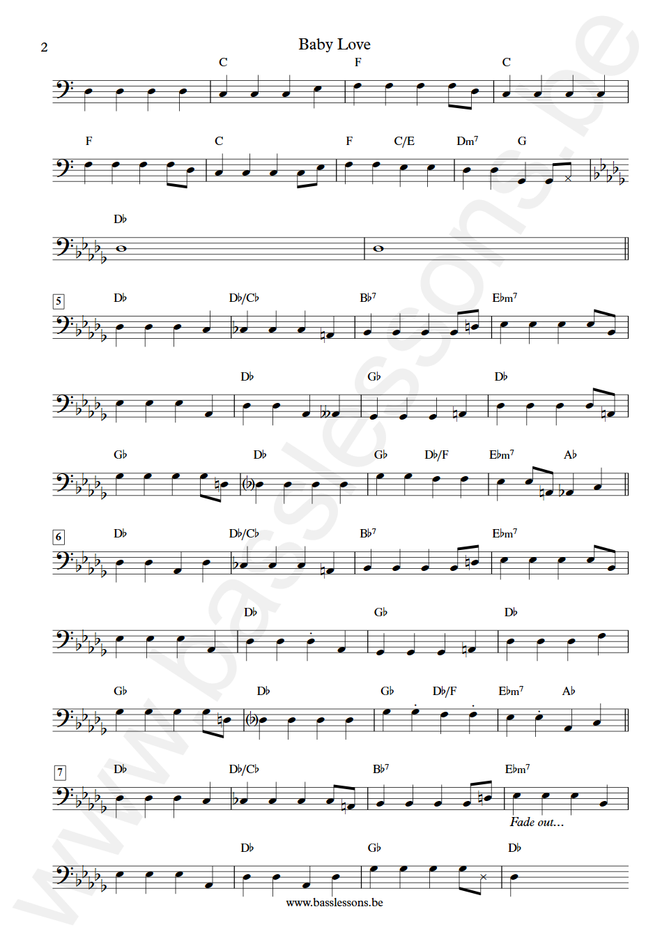 The Supremes Baby Love James Jamerson Bass Transcription part 2